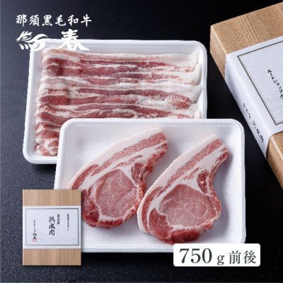 画像1: 熟成肉ギフト　国産無菌豚　熟成豚肉セット　箱付　750ｇ前後　　 