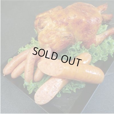 画像1: 【オンラインショップ限定】自家製ローストチキン一羽&ウインナーセット 　